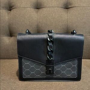 Aldo Elegant Black and Gray Shoulder Bag